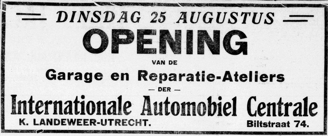 Aankondiging uit de Telegraaf