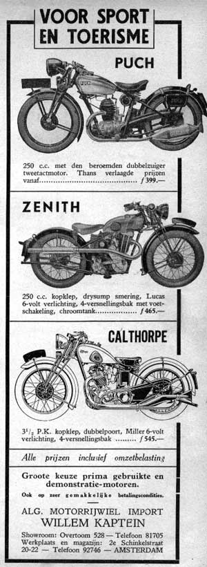 Calthorpe Puch Zenith 1934 kaptein