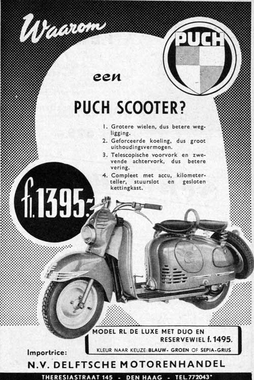 Puch 1954 dmh Scooter uitgeverij Nortier Harmsze