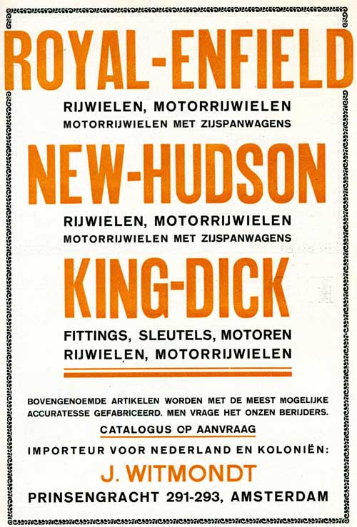 royal enfield new hudson 1915 witmondt