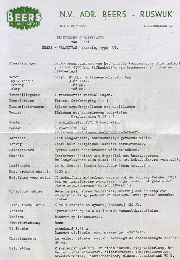 beers handyvan technische specificaties