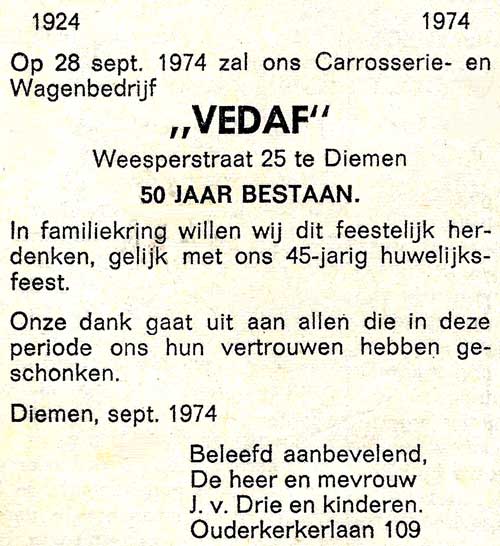 Carrosserie van Drie 1974