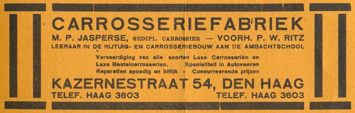 Jasperse Carrosseriefabriek 19240402 Vraagbaak Automobiel handel