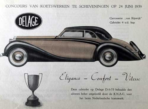 Rijswijk carroserie 19390000 delage