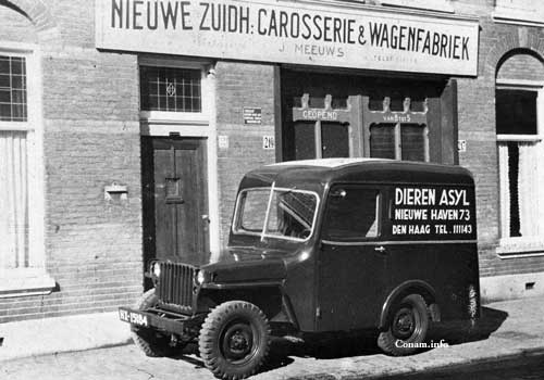 carrosseriebedrijf nieuwe zuidh carr wagenfabriek jeep dierenasiel den Haag HX 15184