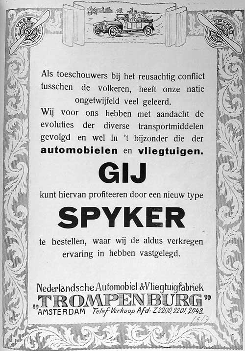 Spyker 19170000 trompenburg vliegtuigfabriek
