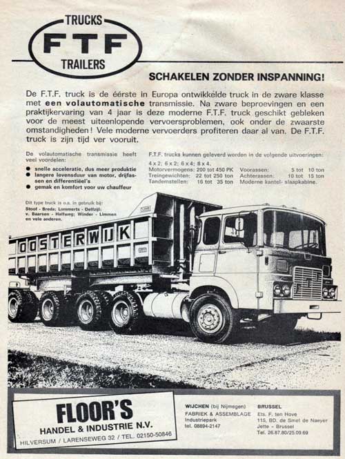 Floor Truck Factory FTF camion belgio Ftf-1969
