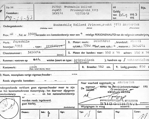 Afbeelding De Joymobile kreeg het kentekenbewijs PG 79 43
