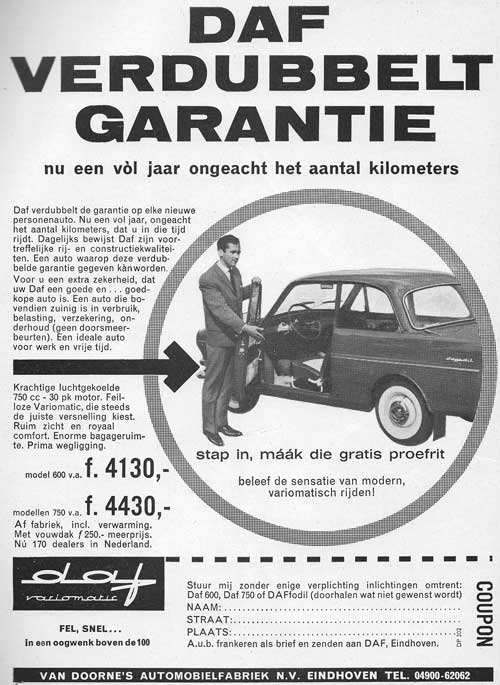 daf 19621019 doorne De Auto