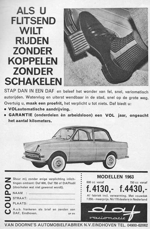 daf 19621214 doorne De Auto