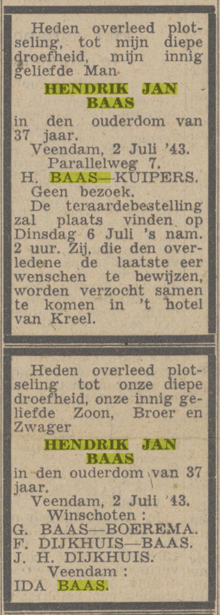 dago De Noord Ooster 3 juli 1943