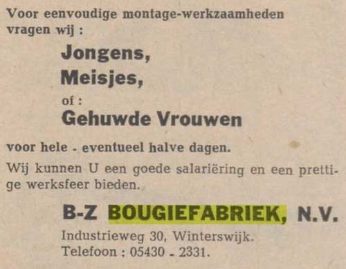 BZ Bougiefabriek 19700410 Winterswijk