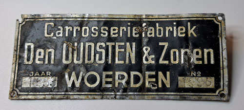 carrosserie den oudsten typeplaatje 1953