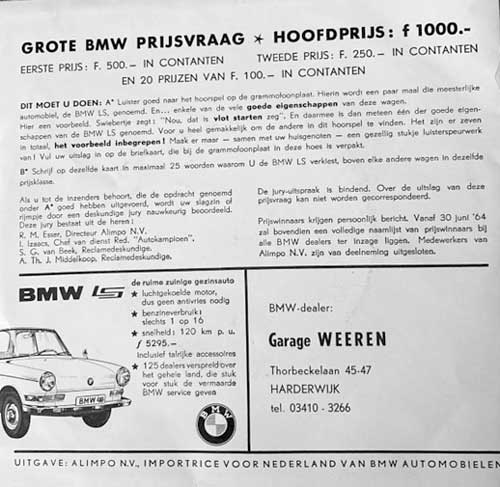 grammofoonplaat BMW LS 1964 1