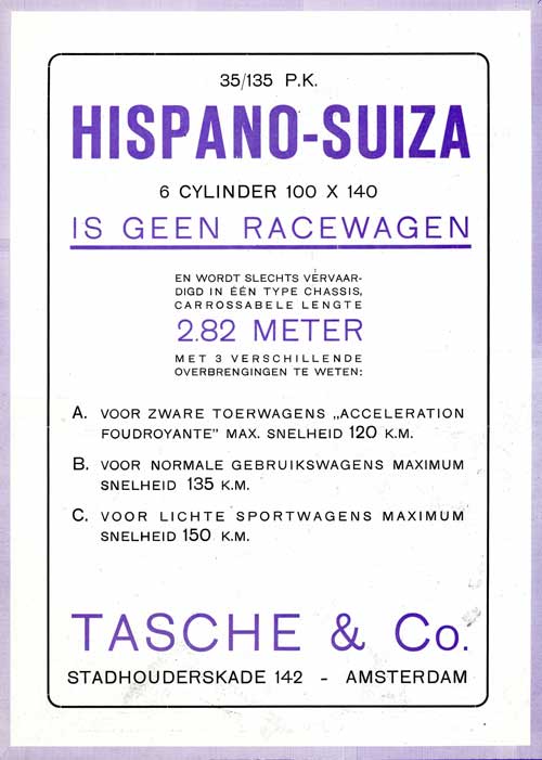 hispano 19210805 tasche