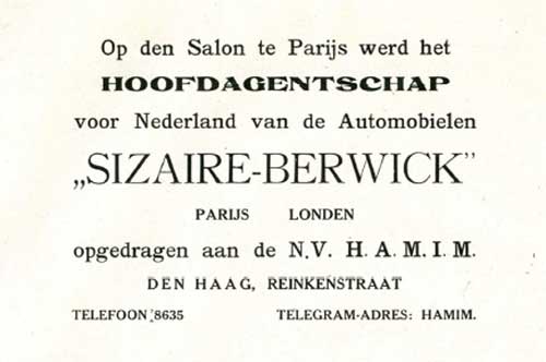 sizaire berwick 19191111 hamim