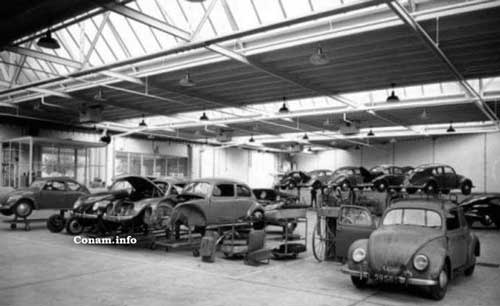 Volkswagen 1958 pon werkplaats