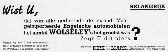 wolseley 19380400 mark 12