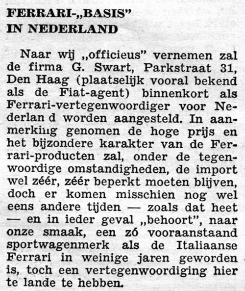 Ferrari 19510329 swart de Auto