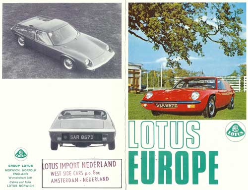 Lotus Europa 1 1966 1969 west side cars brochure