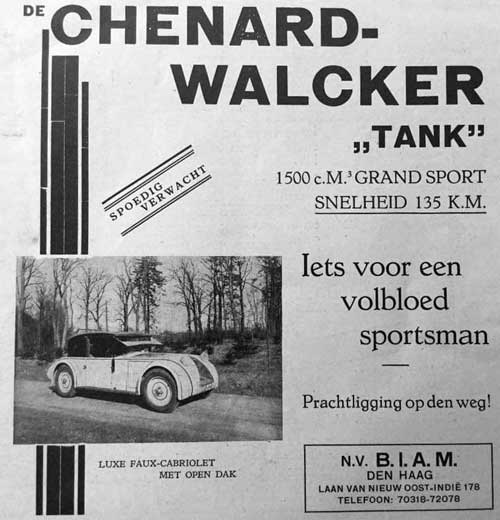 chenard walcker circa 1930 1931 biam beers