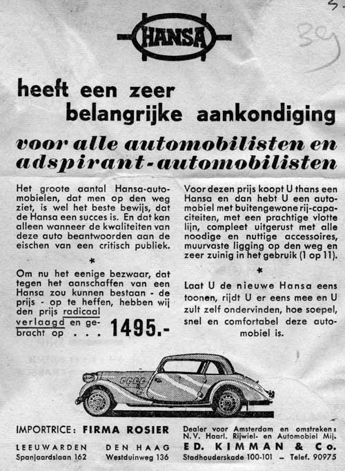 hansa 19390000 rosier