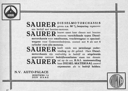 Saurer 19310000 auto palace Bedrijfsauto Jubileumnr 1921 1931
