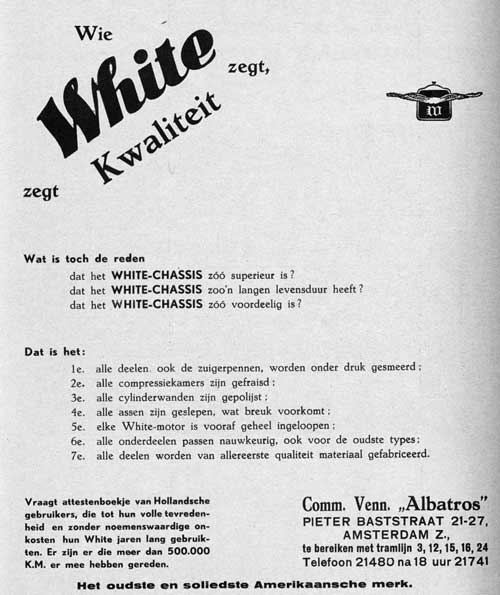 White 19310000 albatros Bedrijfsauto Jubileumnr 1921 1931
