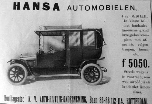 hansa 19090000 auto rijtuig onderneming