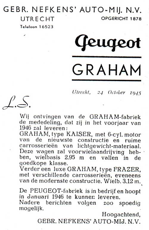 peugeot graham 19451024 nefkens de auto
