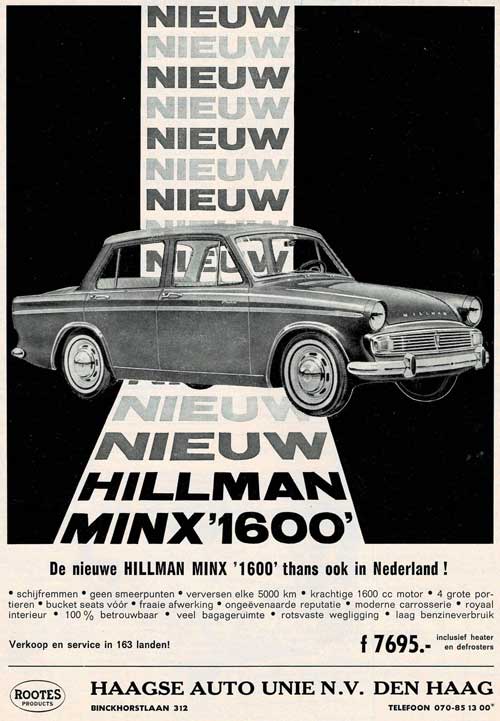 hillman minx 1600 19630000 hau
