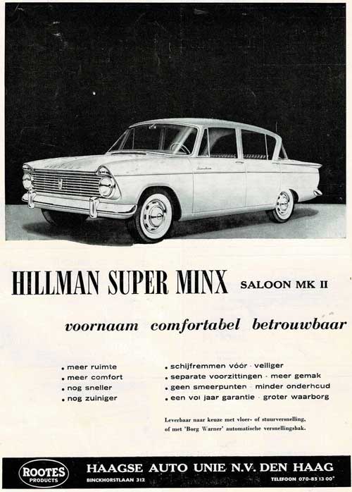 hillman super minx 19620000 hau
