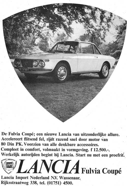 lancia fulvia 19650709 lancia import Autovisie