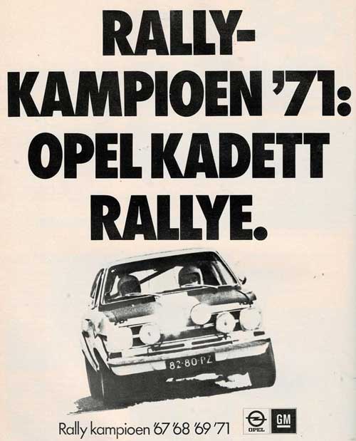 opel kadett rallye 19710000 gm