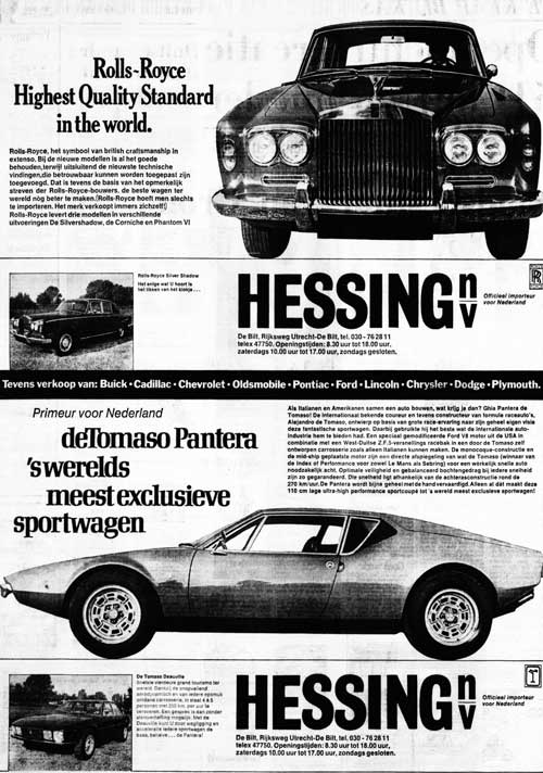 rolls royce detomaso 19721007 Hessing telegraaf