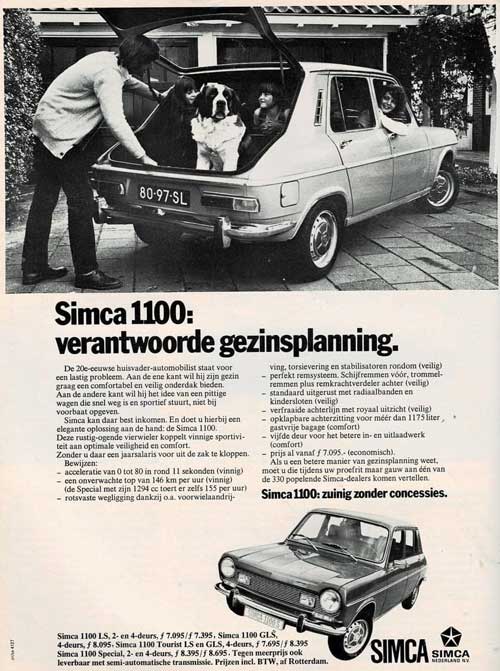 simca 1100 19710000 simca nederland