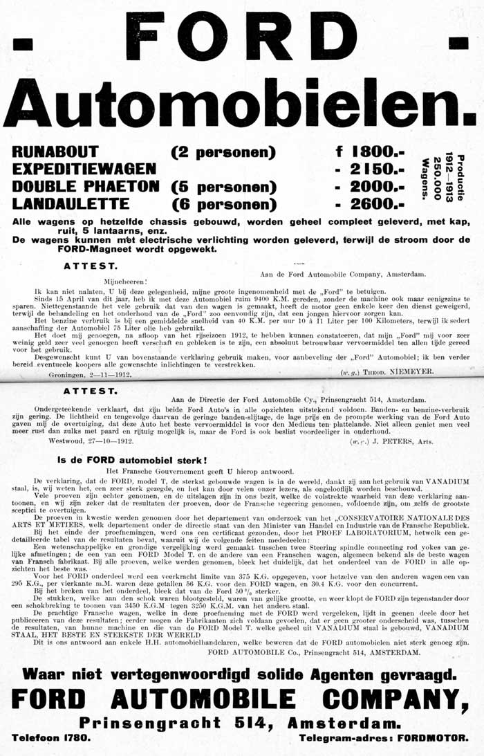 Ford 19121121 ford automobile company De Auto