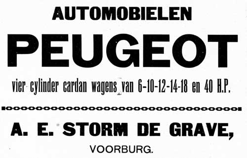 Peugeot 19121121 storm grave De Auto