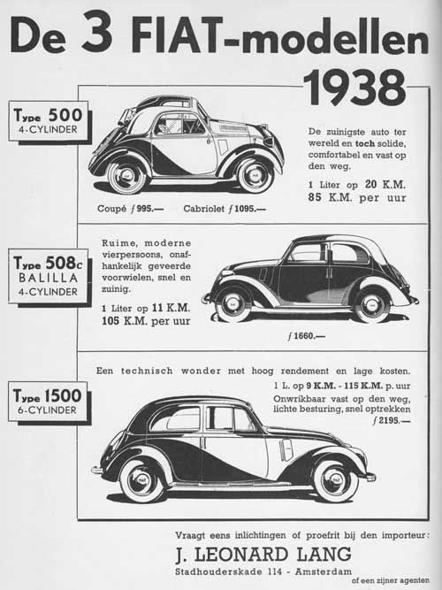 fiat 3 modellen 19380000 leonard lang