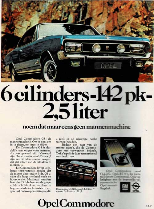opel commodore 2.5 19700000 gm