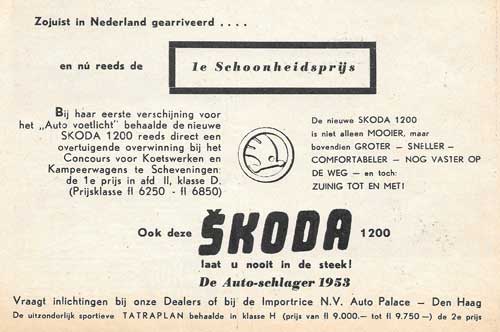 Skoda 19520724 auto palace de Auto 24 juli 1952