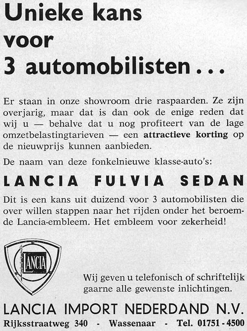 lancia 19651105 lancia import nederland Autovisie