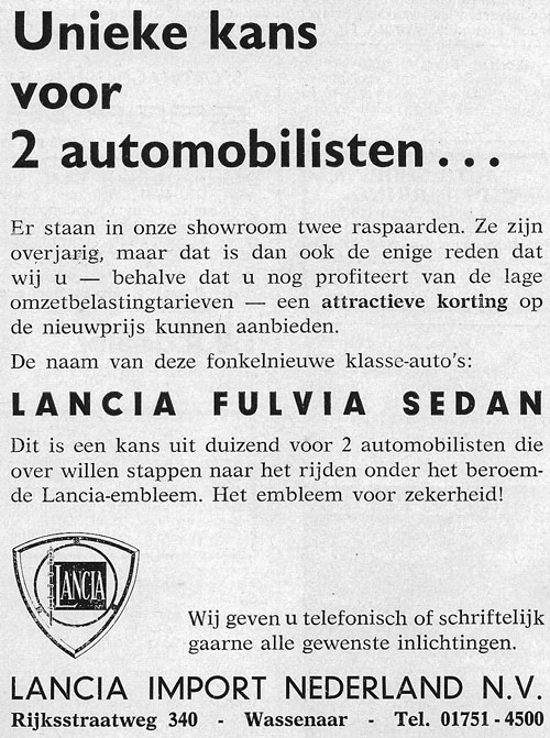 lancia 19651203 lancia import nederland Autovisie