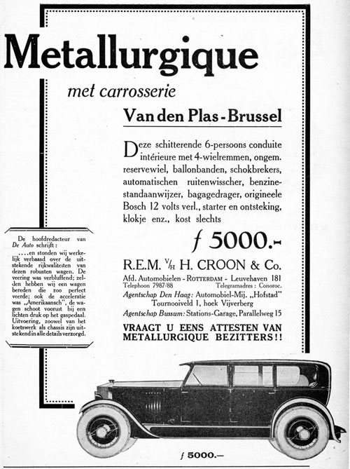 Metallurgique 19270824 croon De Auto