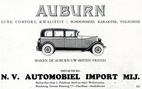 Auburn 19300222 automobiel import Ned Indie